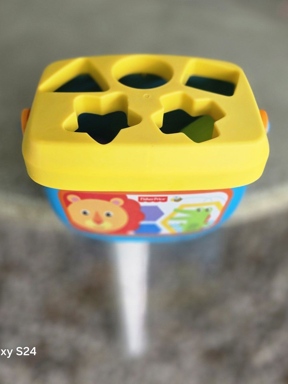 Fisher-Price Yellow & Blue Shape Sorter Activity Bucket